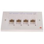 249-5551 4xRJ45 shielded Cat5e angled faceplate RS PRO