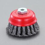 75mm/M10 ワイヤーブラシ(カップ型/スチール製ツイスト) エスコ