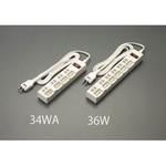 EA815GM-34WA AC125V/15Ax 2m タップ(4口・個別・集中SW/白) エスコ