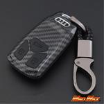 アウディ専用 カーボン調 スマートキーケース Q7/TT TYPE2 キーホルダー付き MAD MAX(マッドマックス)