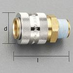 EA140GA-2 R1/4" 雄ねじカップリング(真鍮製/ワンプッシュ) エスコ