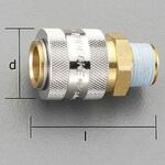 EA140GA-3 R3/8" 雄ねじカップリング(真鍮製/ワンプッシュ) エスコ