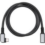 U31CC-LF08 PD100W対応 USB3.2Gen1 Type-C 横L型延長ケーブル アイネックス