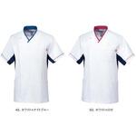 UQM1533 ユニセックスVネックスクラブ 45 ホワイト×ナイトブルー SS le coq sportif (ルコックスポルティフ)