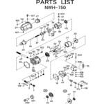 インパクトレンチ (クラッチハンマタイプ) NWH-750 部品 日本ニューマチック工業