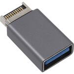 フロントUSB Type-Cヘッダー - USB3.0 Aメス変換アダプタ アイネックス