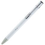 【ペン名入れサービス】油性ボールペン カームメタル0.5mm 白 300本セット ジャストコーポレーション