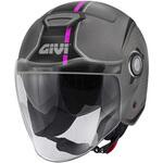 H125FTHTP54 ジェットヘルメット 2.5 GRAPHIC TOUCH LADY マットチタン/ピンク サイズ 54/XS GIVI(ジビ)