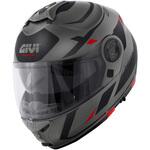HX21RNBTR63 フリップアップヘルメット X.21 EVO NUMBER マットチタン/ブラック/レッド サイズ 63/XXL GIVI(ジビ)