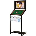 67793 アルモード メニュースタンド パンフレットラック付2359 A3ヨコ アクリル仕様 A4三ツ折×3列 ベルク