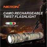 B70+ 首振り迷彩レッド・グリーンLED付ライト 充電式 Nicron(ニクロン)