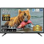 [山善] 40V型 液晶テレビ 裏番組録画対応 QRT-40W2K Amazon | 山善 テレビ Wチューナー 液晶 40インチ フル
