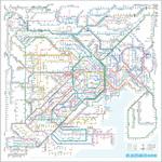 鉄道路線図ハンカチ 東京カートグラフィック