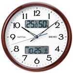 ZS252B 丸形ハイブリッド電波掛時計(温度・湿度表示付き) セイコー(SEIKO)