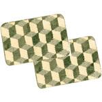 6779 ふわっふわ!マイクロファイバーバスマット カリナ 40×60cm グリーン 2枚入 マルナカ