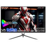 ゲーミング液晶ディスプレイ 31.5型/1920×1080/HDMI×2、DP×1/ブラック/スピーカー：有 JAPANNEXT