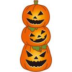 GS4-0006 カットアウトパネル 3連ハロウィンかぼちゃ アルファ(販促)
