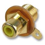 PSG01722 イエロー シャーシ マウント 金メッキ Phono RCA メス ジャック MULTICOMP