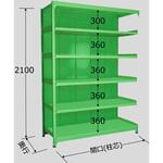 中軽量棚PML型パネル付(250kg/段・連結・高さ2100mm・6段タイプ) サカエ