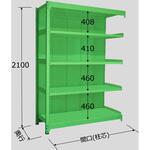 中量棚PB型パネル付(500kg/段・連結・高さ2100mm・5段タイプ) サカエ 軽・中量棚本体(連結) 【通販モノタロウ】