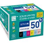 ECH-E50-6P リサイクルインクカートリッジ EPSON IC6CL506色パック エコリカ