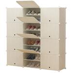 組立式シューズボックス 組替自由 工具不要 扉付 最大48足 多用途 SunRuck