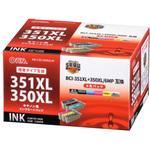 INK-C351350XLB-6P キヤノン互換インク 351XL350XL オーム電機 顔料