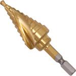 スパイラルステップドリル 六角軸スパイラルステップドリル TiNコート モノタロウ ハイスステップ