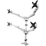 4面液晶モニターアーム/VESA対応多関節プレミアムモニターマウント2x2(最大30インチ)/人間工学に基づいた高さ調節可能なポールマウント/回転、チルト、スイベル機能/Cクランプ、グロメット固定方式/シルバー StarTech.com