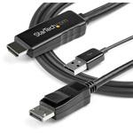 HDMI - DisplayPort変換ケーブル 3m USBバスパワー対応 4K/30Hz HDMIからDiplayPortに変換するアクティブコンバータ StarTech.com