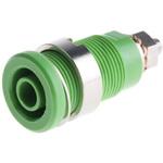 SEB 6445 NI / GN Green 4mm safety socket with thread Schutzinger