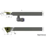 スイスライン 右勝手 外径用スリムツールホルダー 油穴付 カーメックス