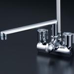 KF206GN デッキ型一時止水付2ハンドルシャワー(240mmパイプ付) KVK