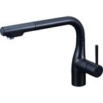 KM6101ECM5 シングルレバー式シャワー付混合栓(eレバー)マットブラック KVK