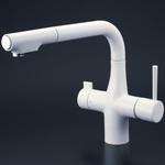 KM6121SCECM4 浄水器付シングルレバー式シャワー付混合栓(eレバー)マットホワイト KVK