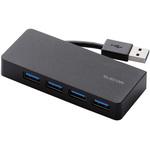 USBハブ 3.0 4ポート バスパワー コンパクト ケーブル固定 ケーブル長 6cm エレコム