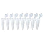 QPCR-8W リアルタイムPCR 8連チューブ&シングルフラットキャップ 0.2ml ホワイト QPCR-8Wシリーズ ビーエム機器