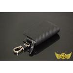 MM50-0387-CN スマートキーケース シンプルレザー カルビナ付き カーボン調 MAD MAX(マッドマックス)