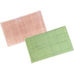 6709 日本製 抗菌防臭&吸水速乾バスマット レチカータ 30×50cm ピンク&グリーン 2枚入 マルナカ