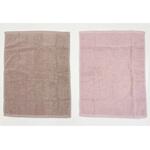 2007 タオル織バスマット 45×60cm ピンク&ブラウン 2枚入 マルナカ