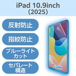 TB-A25RFLBLN iPad A16 11インチ/第10世代 10.9インチ フィルム アンチグレア ブルーライトカット 固定シール付 抗菌 エレコム