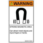 PL警告表示ラベル(ANSI準拠)│放射から生じる危険：磁場│英語(タテ) SCREENクリエイティブコミュニケーションズ