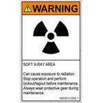 PL警告表示ラベル(ANSI準拠)│放射から生じる危険：放射性物質/電離放射線│英語(タテ) SCREENクリエイティブコミュニケーションズ