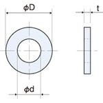 ポリカーボネート ワッシャー / PCW-0000-00 RoHS2対応品 廣杉計器