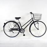 防災サイクル 27型6段変速・LEDオートライト付き ノンパンク シティサイクル 【完成組立品】 東部