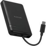 EC-C33BK モバイルバッテリー 5000mAh 小型 USB-Cケーブル一体型 機内持ち込み可 【Type-C端子搭載機器対応】 エレコム