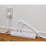 WLK-E62(W) ランプレススイッチ付タップ 省エネ仕様の光らない個別スイッチ トラッキング火災に強い ユリア樹脂 スッキリ配線L型プラグ 断線に強い保護被ふく ELPA