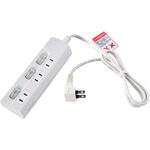 WLK-31(W) LEDスイッチ付タップ LEDランプ仕様 個別スイッチ トラッキング火災 ユリア樹脂採用 スッキリ配線L型プラグ 断線に強い保護被ふく ELPA