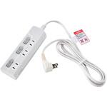 LEDスイッチ付タップ LEDランプ仕様 個別スイッチ トラッキング火災 ユリア樹脂採用 スッキリ配線L型プラグ 断線に強い保護被ふく ELPA