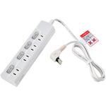 LEDスイッチ付タップ LEDランプ仕様 個別スイッチ トラッキング火災 ユリア樹脂採用 スッキリ配線L型プラグ 断線に強い保護被ふく ELPA